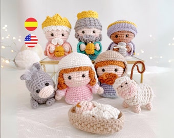 Tiny nativity Christmas amigurumi pattern PDF / English - Spanish