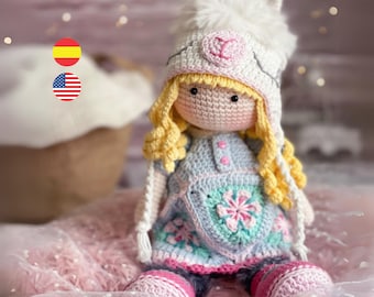 Odette, patrón de muñeca amigurumi a crochet, PDF descargable /English - Español