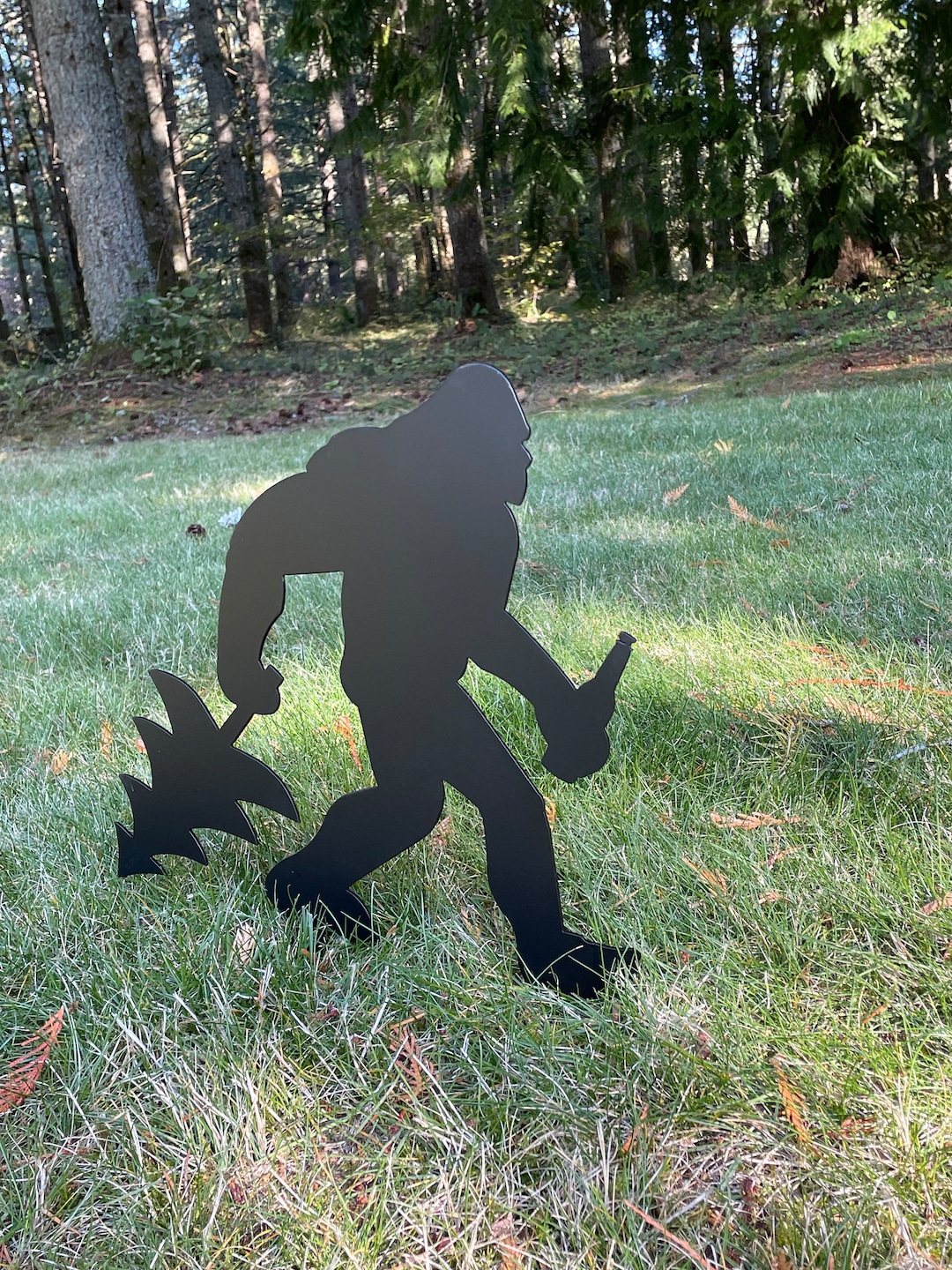 Big Foot Christmas Tree Hunting / Sasquatch / Garden Stake / Fishing