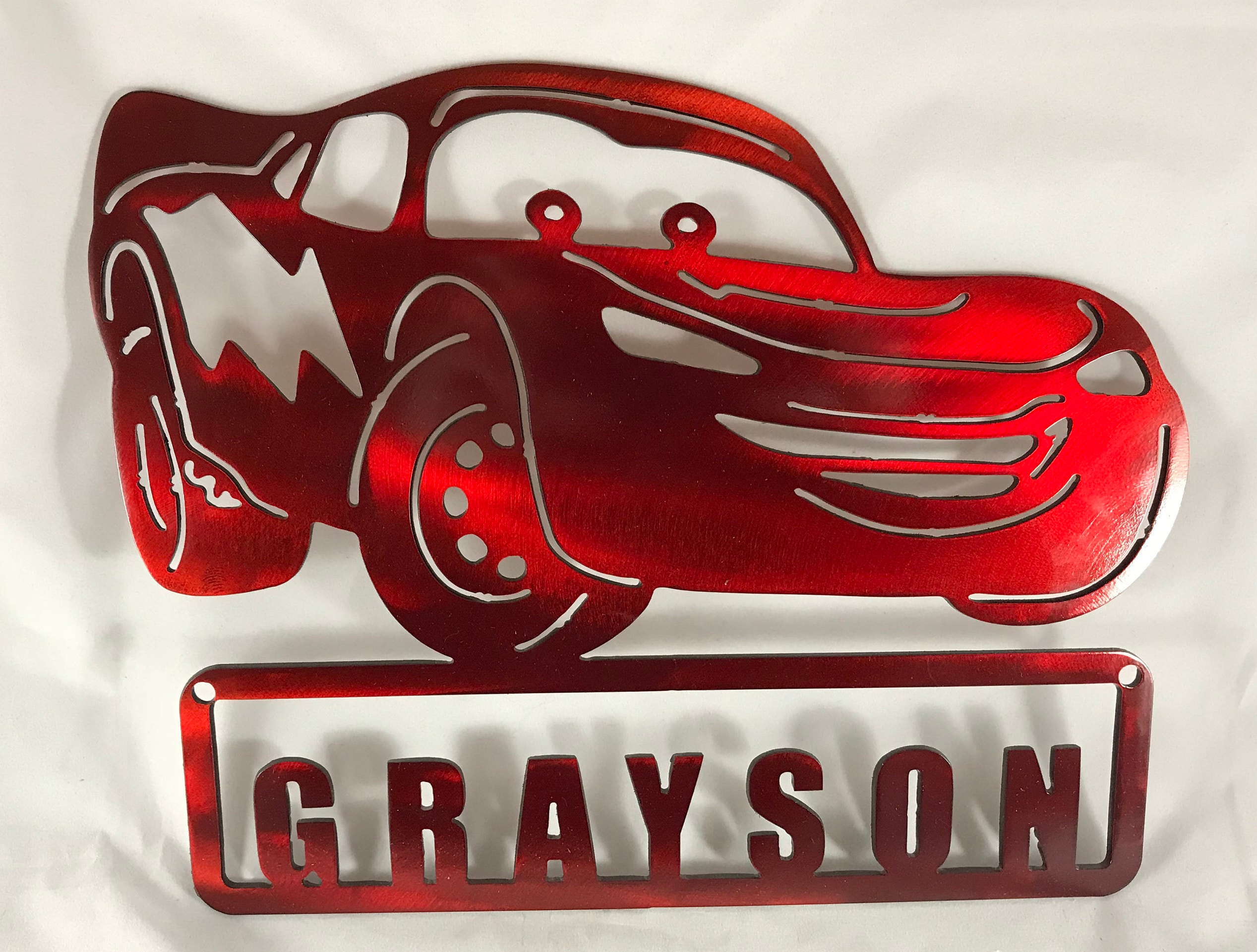 Lightning Mcqueen Pixar Cars Metal Art Wall Art Personalized Etsy