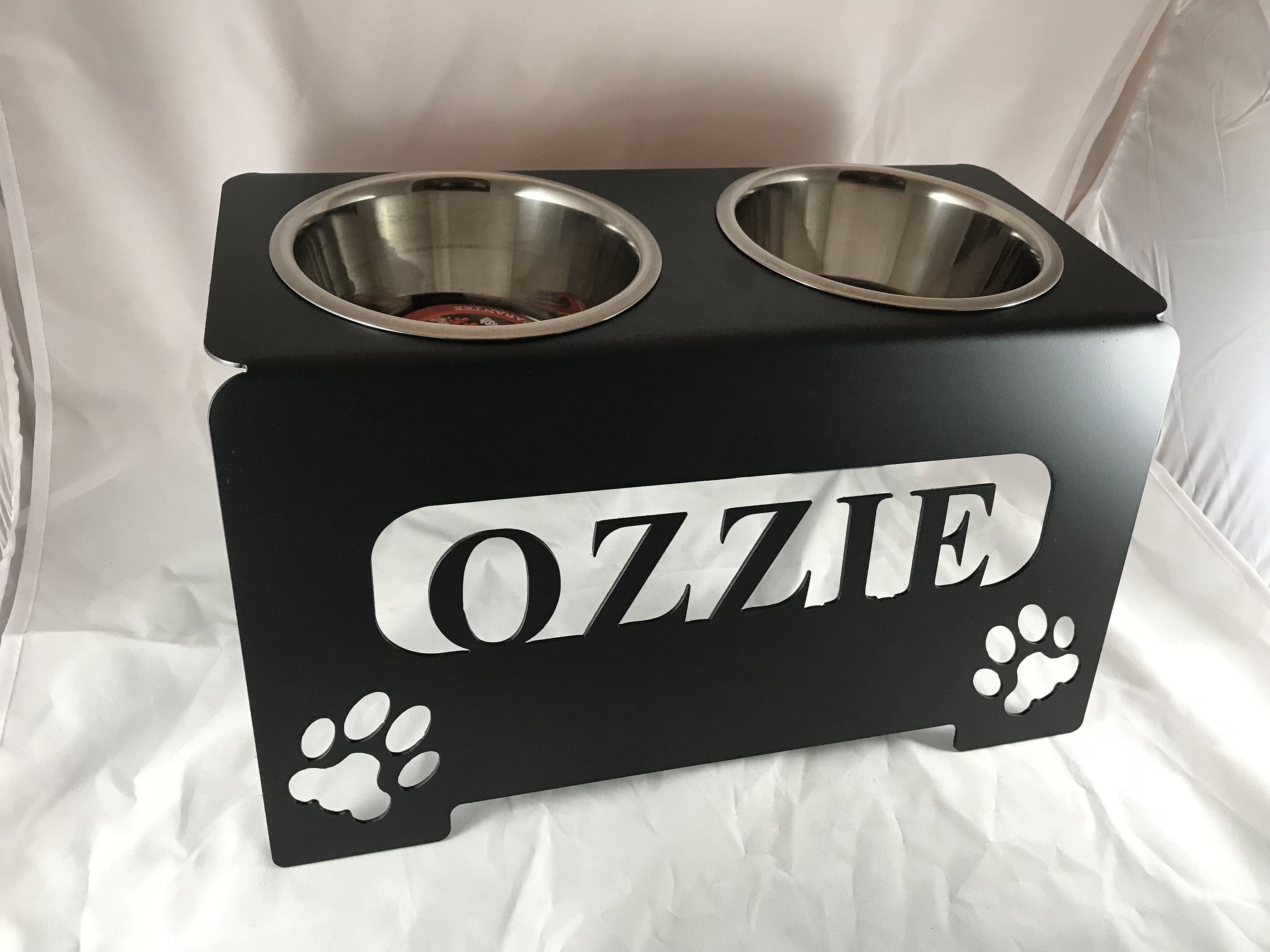 Personalized Elevated Dog Feeder Dog Dish Metal Art Home Decor Etsy