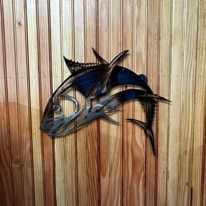 Tuna Bluefin Fish metal wall art sculpture cabin art home decor gift for him