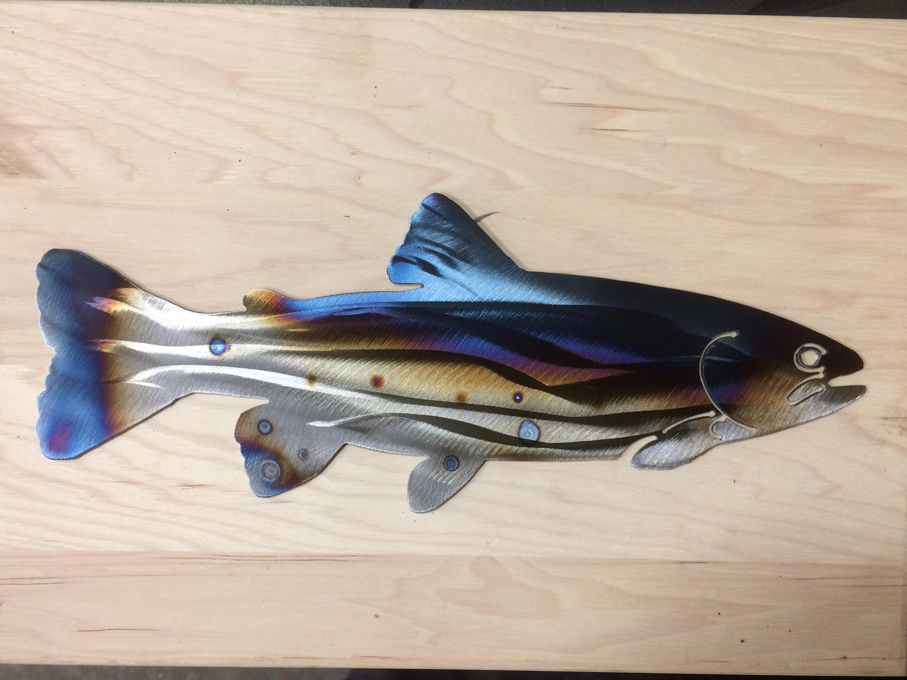 Fish Metal Wall Art Rainbow Trout Salmon Wall Decor Etsy