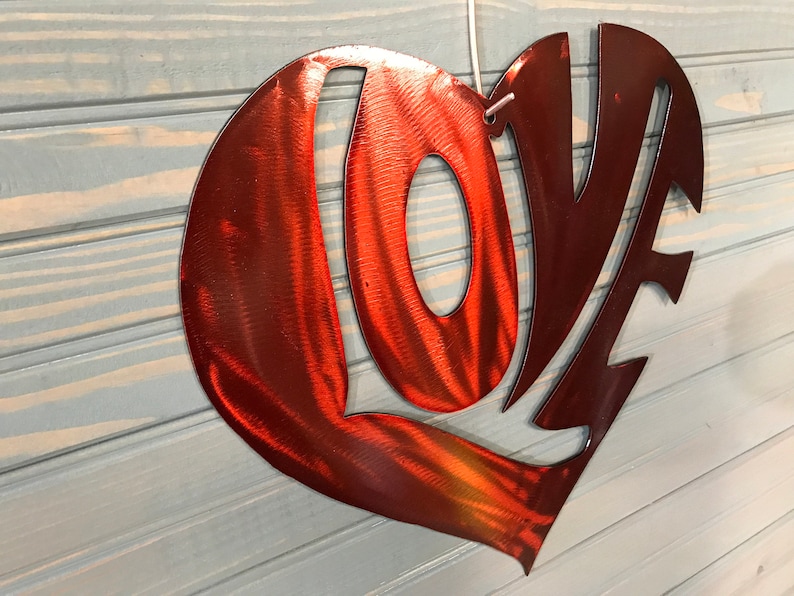 Love Heart Metal Art Wall Art Piece Wall Art Etsy