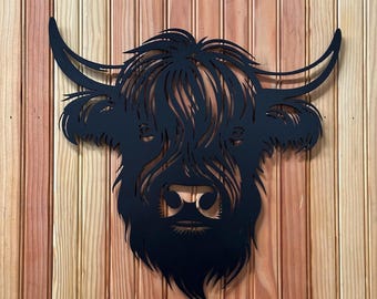 Metal Highland Cow Wall Art – Scottish Home Decor