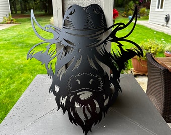 Highland Cow Metal Wall Art – Scottish Home Decor