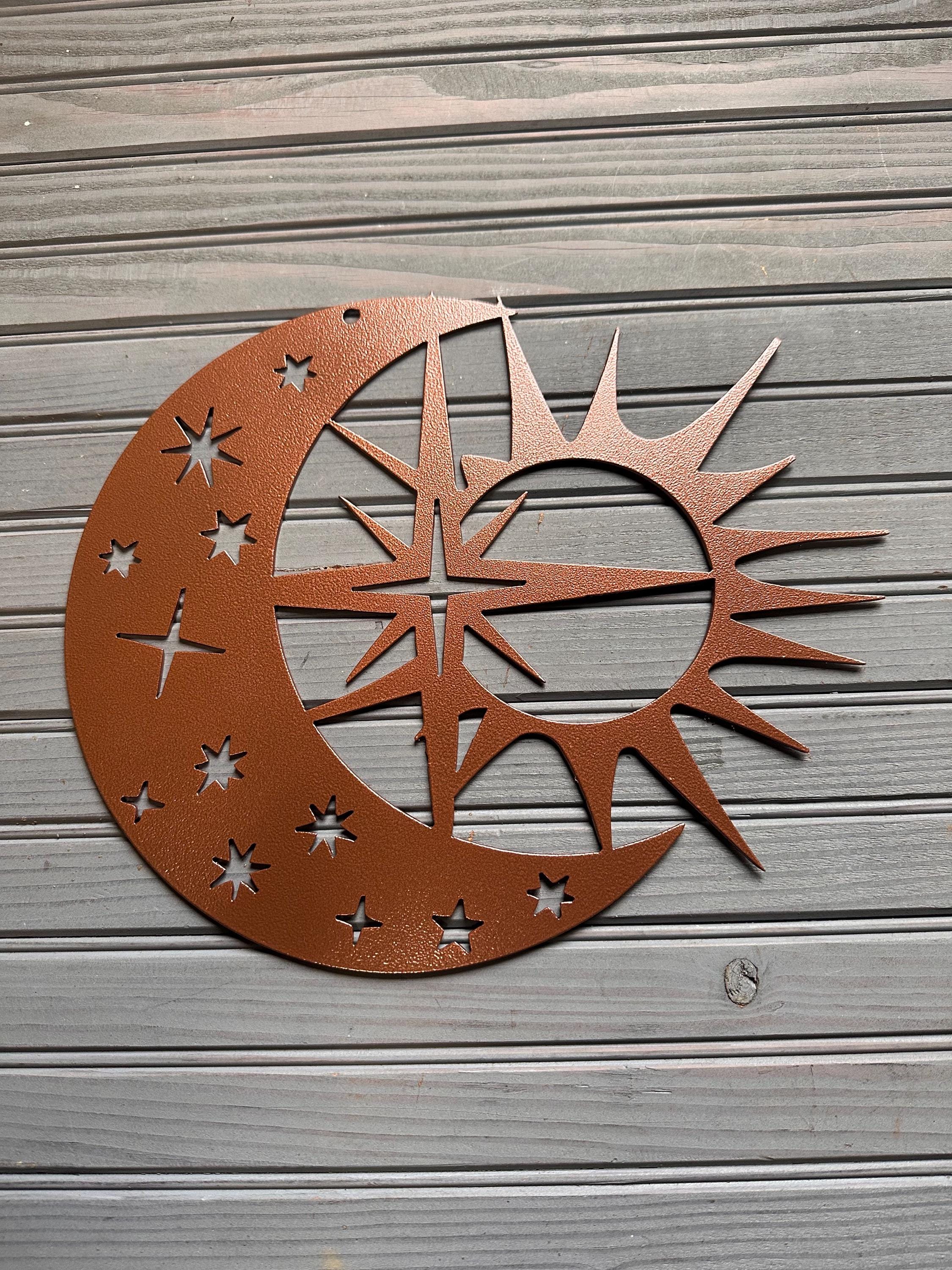 Sun Moon Stars Metal Wall Art, Celestial Home Decor - Etsy