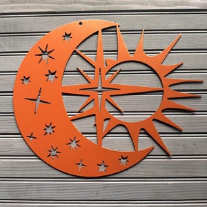 Sun Moon Stars Metal Wall Art, Celestial Home Decor - Etsy