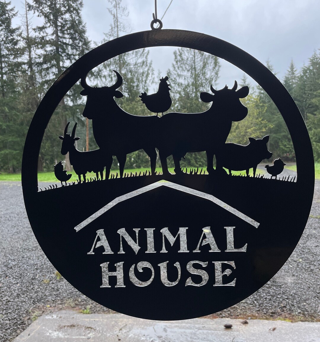 Adorable Farm Animal House Sign Wall Art Metal Art Wall Decor Etsy