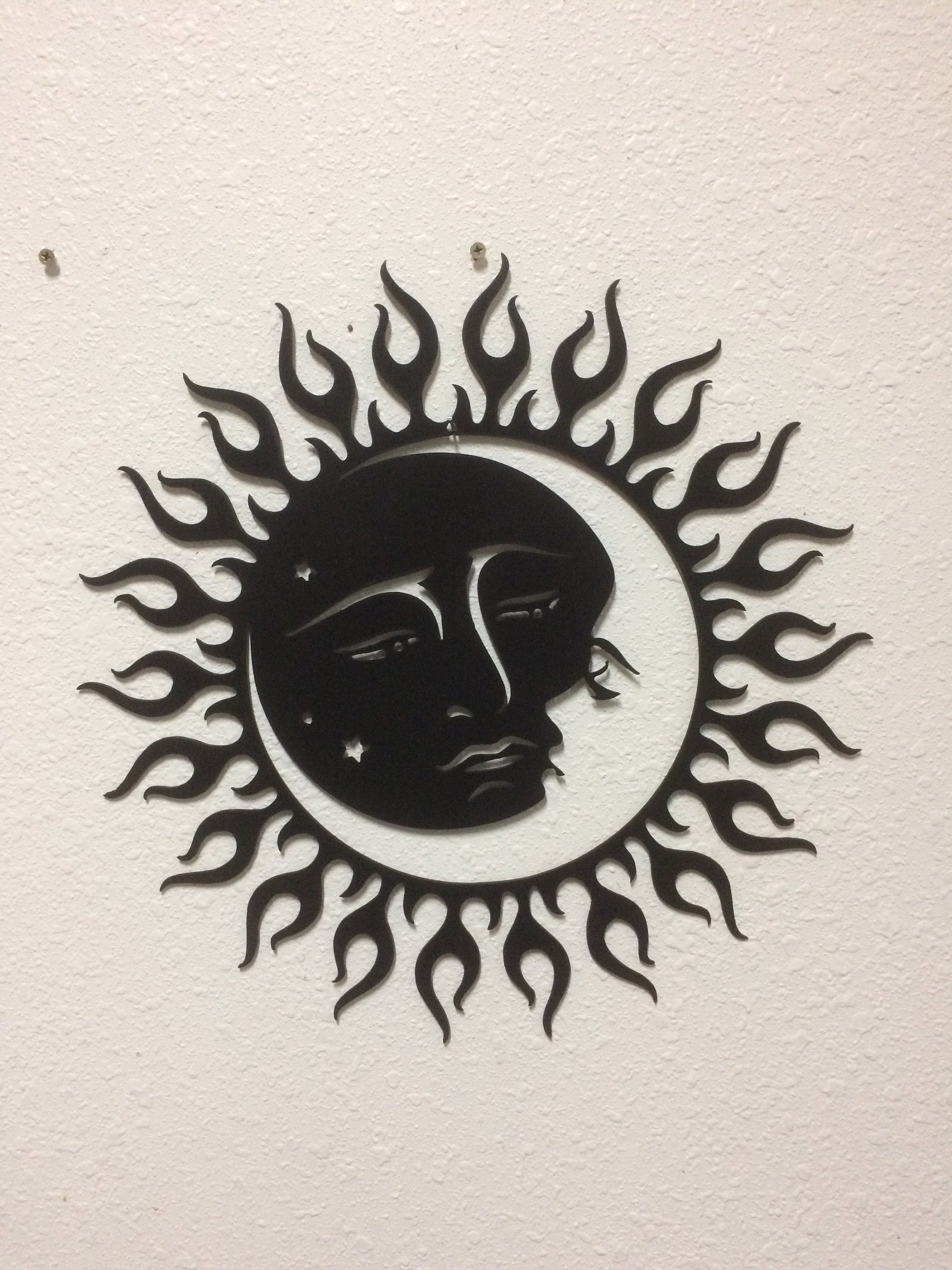 Sun Moon Stars Metal Art Wall Art Home Decor Garden Art Etsy Sun Moon Stars Metal Art Wall Art Home Decor Garden Art Etsy