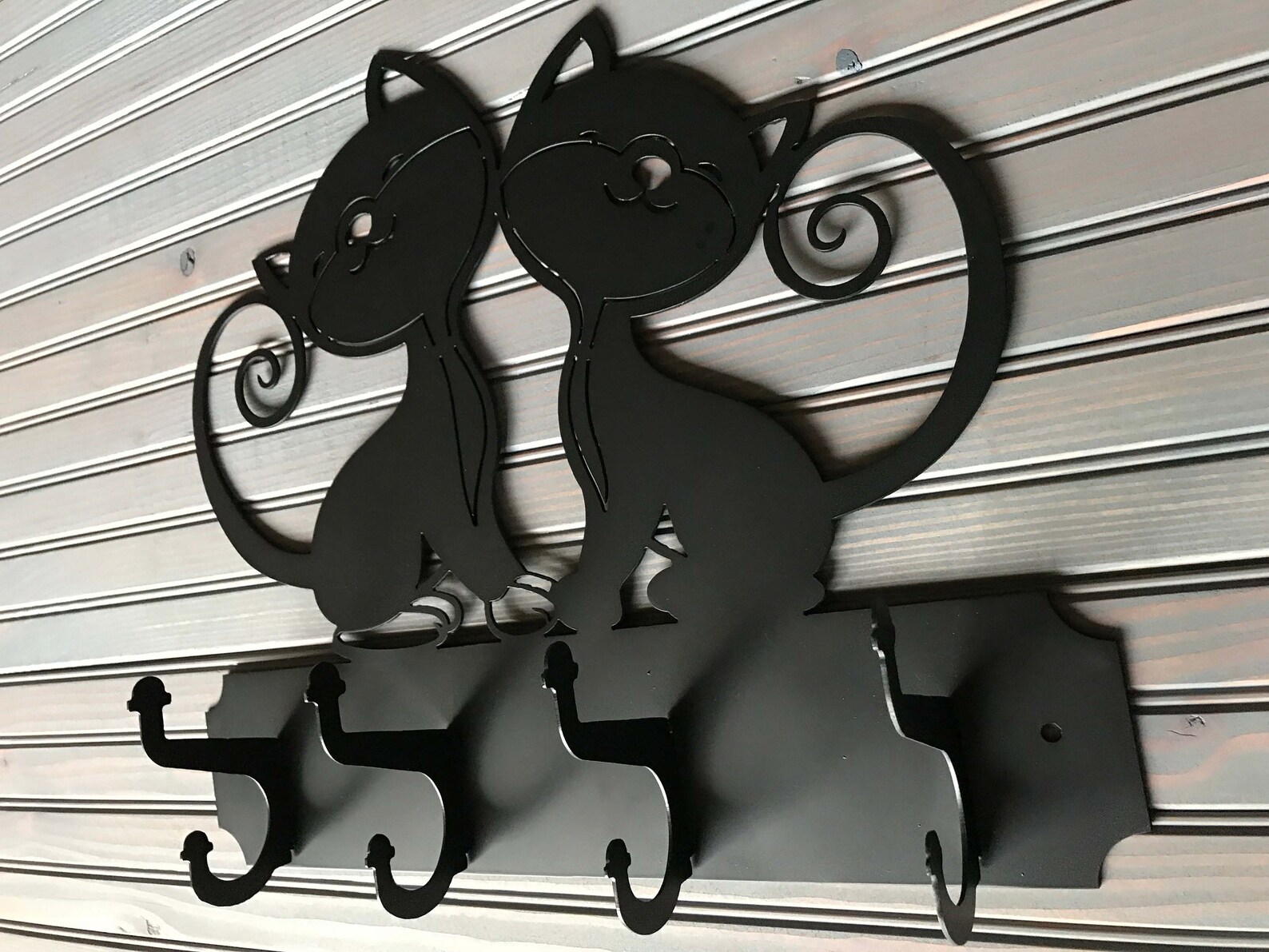 Cute Cat Kitten Kitty Coat Hanger Hooks Sign Wall Art Metal Etsy