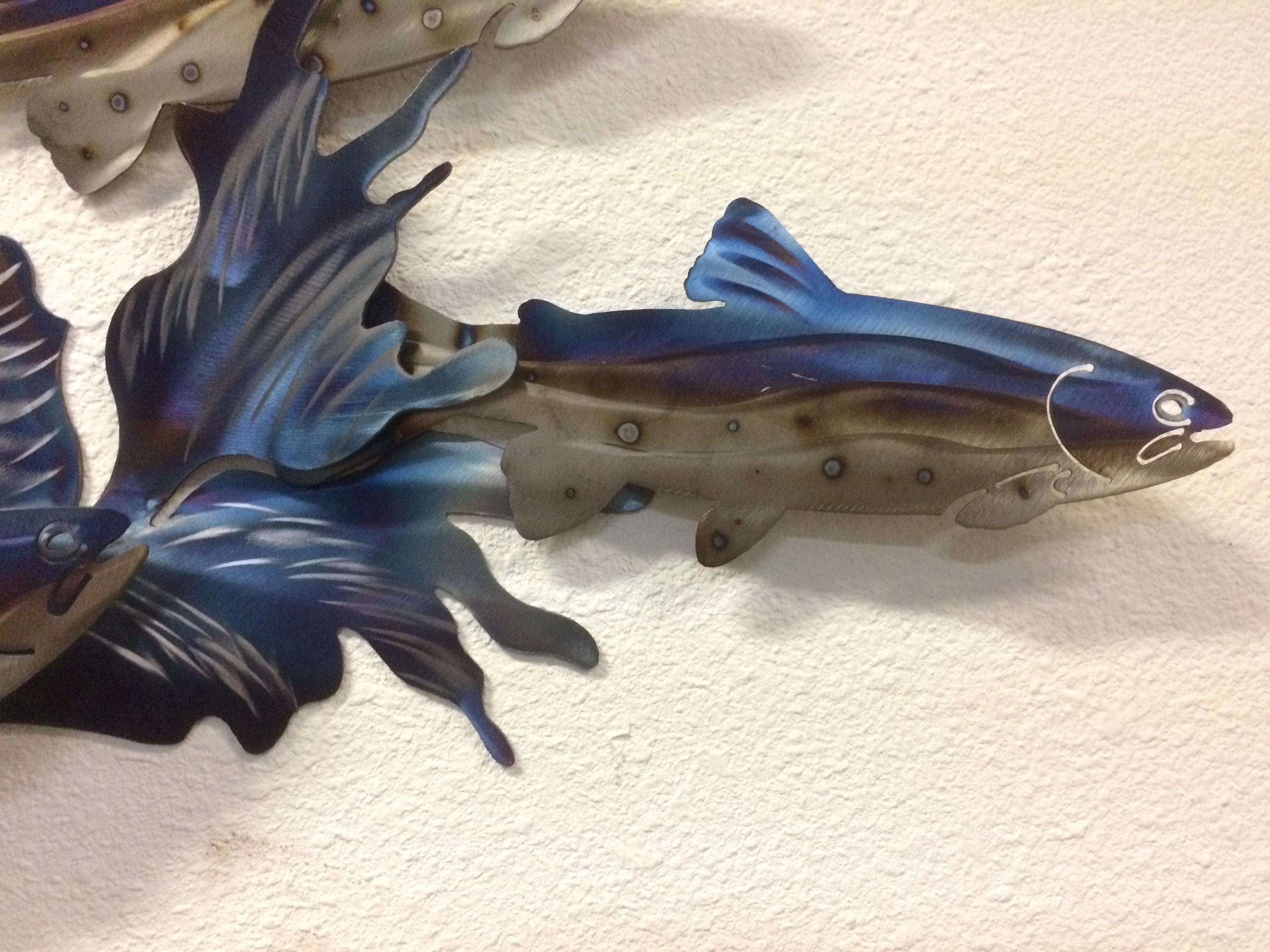 3D Fish Metal Wall Art Salmon Trout Etsy