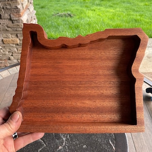 Oregon sapele wooden dish bowl catch all tray