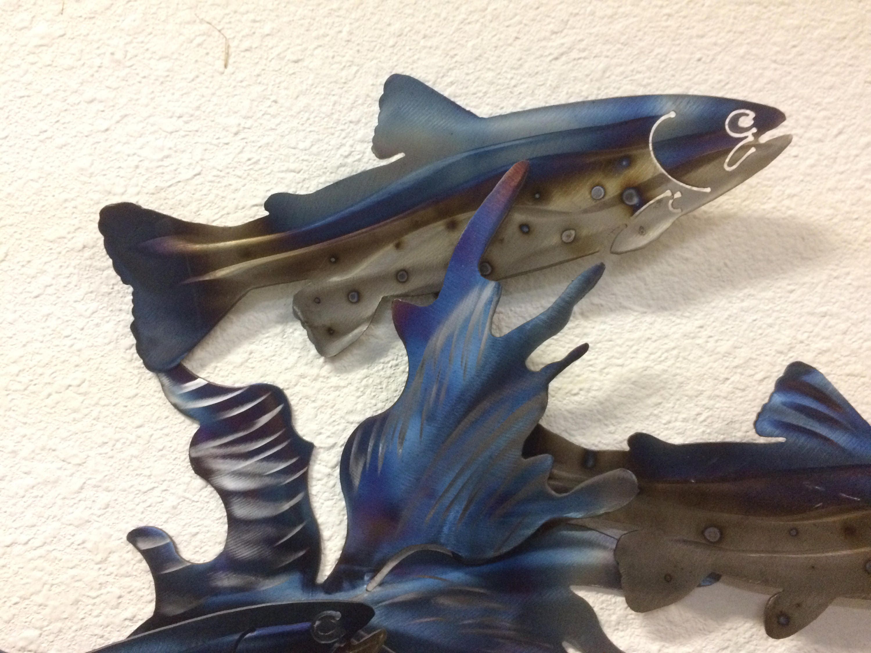 3D Fish Metal Wall Art Salmon Trout Etsy