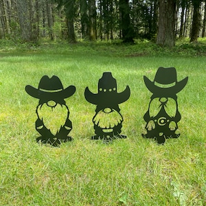 Cowboy Gnomes / Western Gnomes / Garden Art / Backyard Decor Perfect for Mother&#39;s Day / Father&#39;s Day
