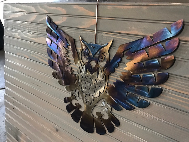 Beautiful Owl Metal Art 18 or 24 Wide Wall Art Etsy