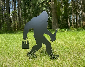 Big Foot Beer / Sasquatch / Bigfoot / Yeti / Garden Stake / Garden Art / Backyard Decor / Sasquatch Sign