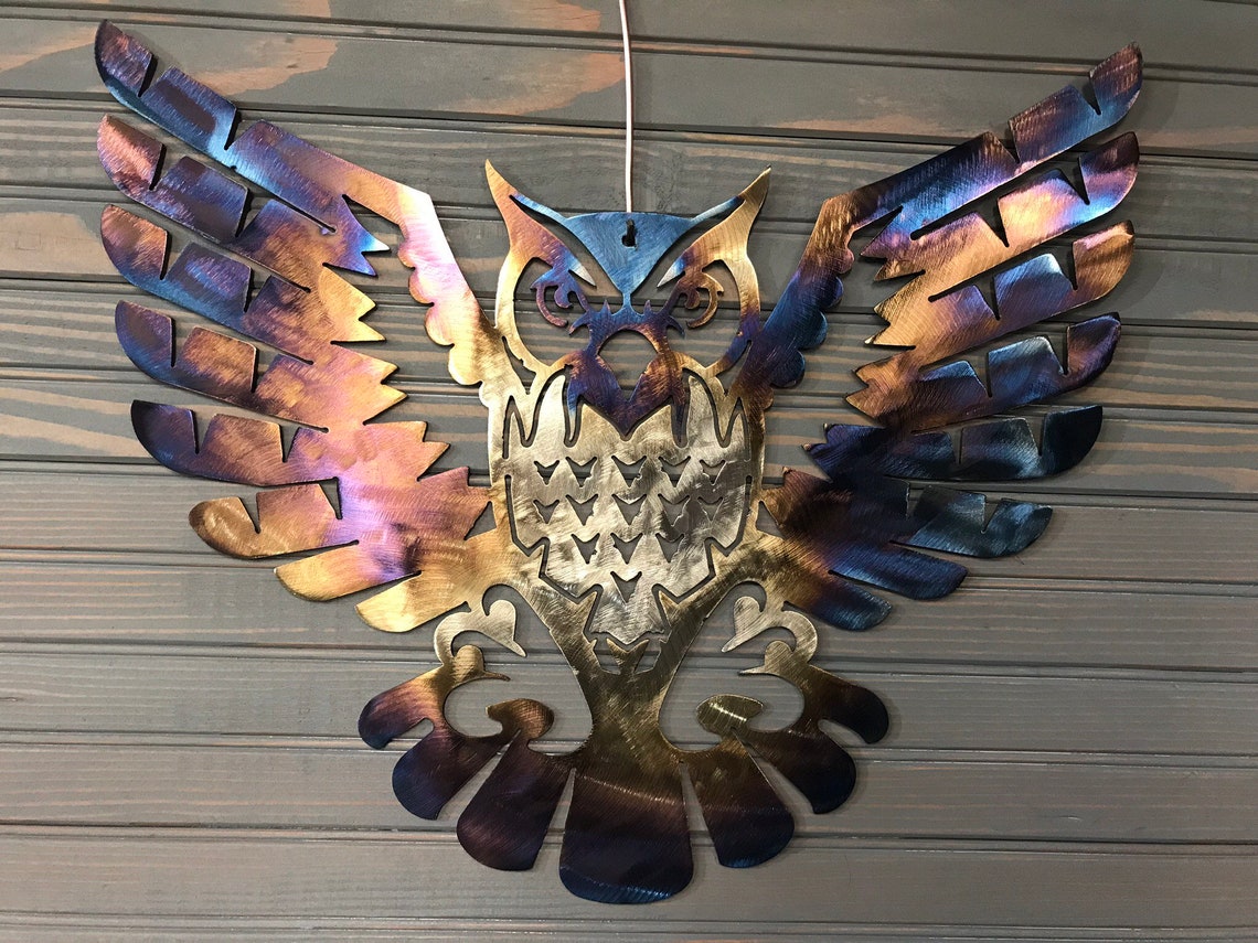 Beautiful Owl Metal Art 18 or 24 Wide Wall Art Etsy