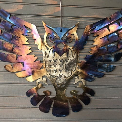 Beautiful Owl Metal Art 18 Or 24 Wide Wall - Outdoor Metal Owl Wall Art Beautiful Owl Metal Art 18 Or 24 Wide Wall - Outdoor Metal Owl Wall Art