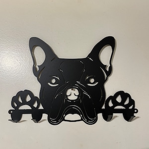 Boston Terrier Dog Leash holder Key holder coat rack cute puppy dog lover