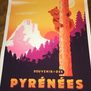 Affiche vintage Voyage, Pyrénées, ski, montagne, hiver, poster vintage, retro, voyage, travel, art mural image 3