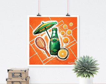 Perrier - Kitchen poster, retro poster, vintage, advertising, wall art