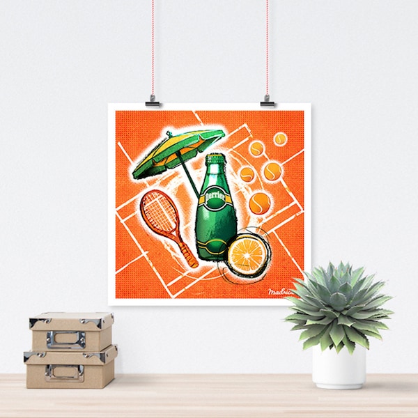 Perrier - Affiche cuisine, poster retro, vintage, publicité, art mural