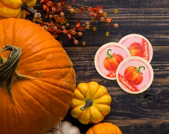 Stickers Citrouille Halloween x3 - Vintage, Retro, Pumpkin, Thanksgiving, Autocollant, Bullet Journal, Notebook, étiquette ancienne