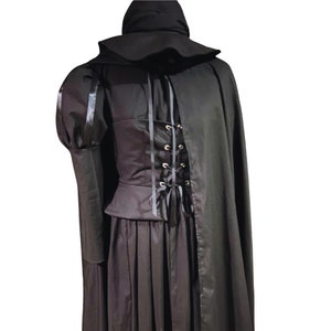 Wicked Witch Costume Cosplay Dress Belt Cape Hat for Teens/Adults