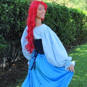 3 Pc Renaissance Princess Cosplay Costume Gown Land Dress Skirt Corset for Teens Adults