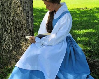 3 Pc Provincial Renaissance Princess Renaissance Cosplay Costume Blue Dress for Teens Adults