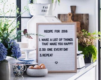 White Oak Frame Quote board typography letterboard 39.5cm x 49.5cm