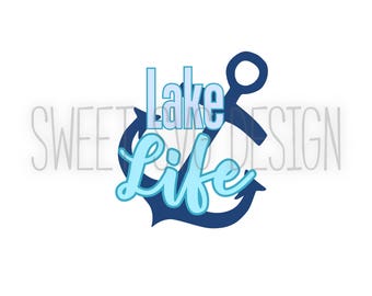 Lake Life SVG Clip Art Digital Cutting File, lake svg, anchor svg, summer svg, design, digital, vinyl, htv, decal, boat svg, commercial use