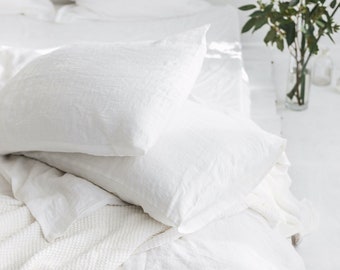 White Linen Sheet Set, Linen Sheets And Pillowcases Set, Set Of Linen Fitted Sheet, Linen Flat Sheet And Two Pillowcases,Linen Top Sheet