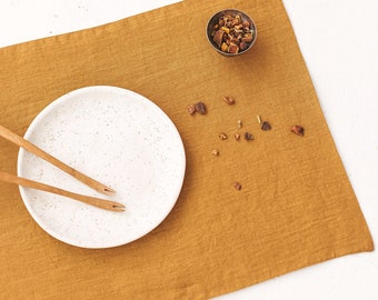 Amber Linen Placemats, Set Of 2 Linen Placemats, Natural Linen Placemats, Linen Place Mat, Linen Christmas Tablemat, Rust table linens