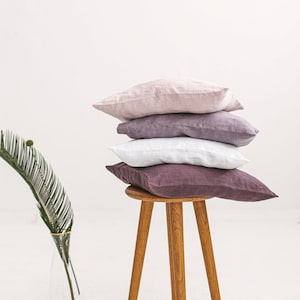 Soft Linen Pillow Cover, Linen Cushion, Linen Throw Pillowcase, Linen Body Pillow Case, Linen Queen Pillow Shams,Envelope Linen Pillowcase