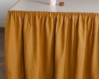Linen Sink Skirt With Hook And Loop Tape: Made To Measure Kitchen Hideaway Curtain With Adhesive Tape