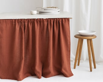 Linen Sink Skirt,Linen Farmhouse Curtain,Cupboard Curtain,Kitchen Hideaway Curtain,Linen Sink Curtain,Linen Valance,Linen Wardrobe Curtain
