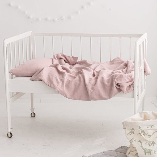 Linen Baby Bedding Set Linen Duvet Cover and Pillowcase Set Etsy