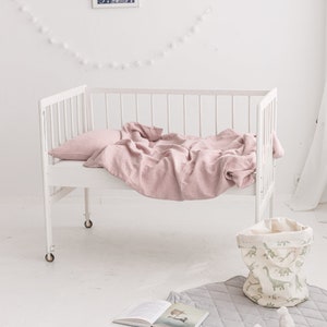 Linen Baby Bedding Set, Linen Duvet Cover and Pillowcase Set For Toddler, Linen Bedding Set For  Newborn, Natural Bedding For Girl And Boy