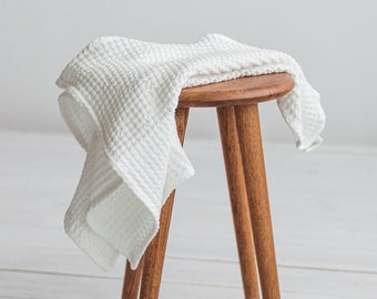 Ensemble de serviettes de bain en lin, ensemble d'essuie-mains en lin, serviette de gaufre en lin, serviette de plage blanche, serviette de gaufre, serviette d'invité, serviette de sauna, serviette de visage en lin