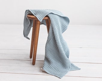 Baby Bath Towels Set, Blue baby towels Set, Linen Bath Towel,Blue Beach Towel,Waffle Towel, Guest Towel,Linen Cotton Face Towel