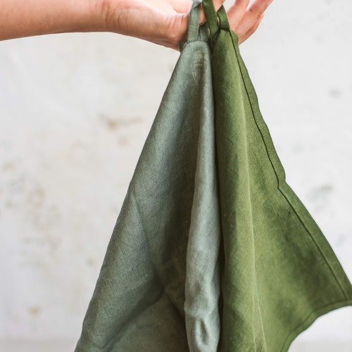 Linen Tea Towels Set of 2linen Dish Towelsgrey Linen Etsy