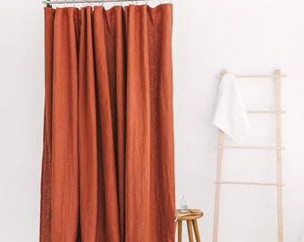 110"/ 280 cm Wide Waterproof Linen Shower Curtain, Water resistant Linen Curtains, Waterproof Linen Shower Drape, Linen douche curtain