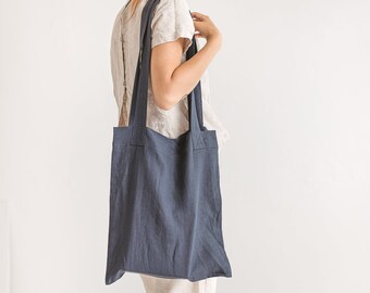 Linen Tote Bag,Linen Market Bag,Linen Shopping Bag,Zero Waste bag,Reusable Grocery Bag