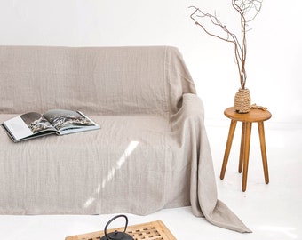 Sofa cover grand foular Towel Furniture Panama Cotton Canvas Natural Dark Grey 