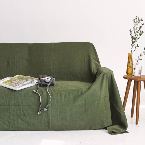 Dark Green Linen Couch Cover Slipcover Natural Sofa Australia Dark Green Linen Couch Cover, Best Linen Sofa Slipcovers Egypt