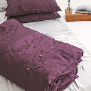 Linen Duvet Cover With Buttons, Custom Size Duvet Cover, Buttoned Linen Duvet Cover, Softened Quilt Cover,King Size Duvet,Queen Size Bedding