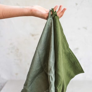 Linen Tea Towels - Set Of 2,Linen Dish Towels,Grey Linen Kitchen Towel,Natural Linen Towels,Softened Linen Towel,Kitchen Linens,Soft Linens