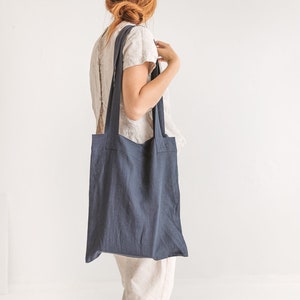 Linen Tote Bag,Linen Market Bag,Linen Shopping Bag,Zero Waste bag,Reusable Grocery Bag image 4